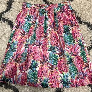J. Crew Colorful Ratti Pineapple A-Line Skirt Plus